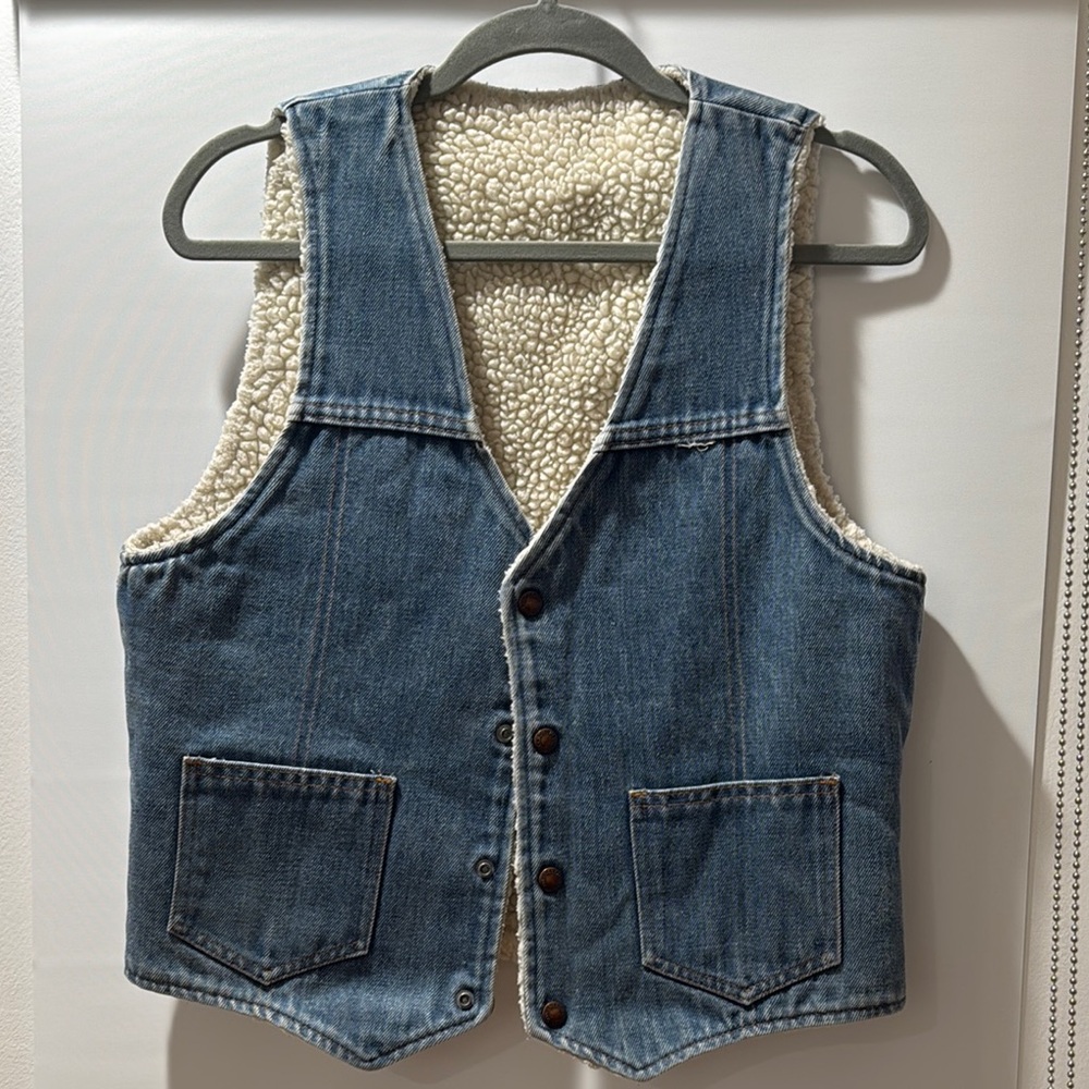 VINTAGE Nelson Denim Sherpa-Lined Vest